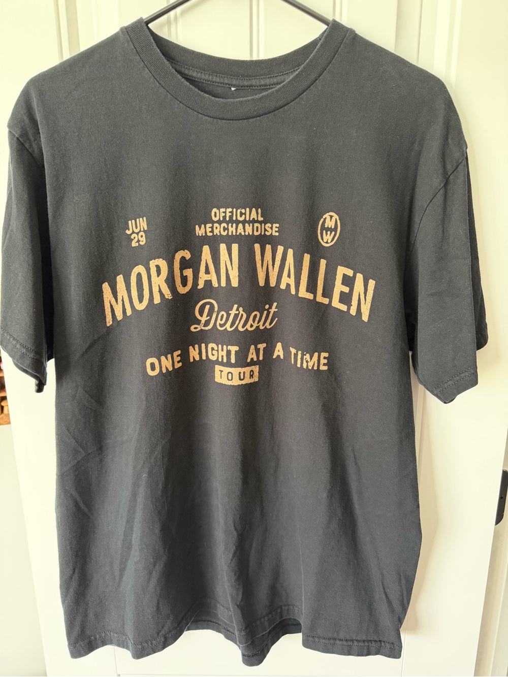 Morgan Wallen Detroit One Night At A Time Tour black t-shirt